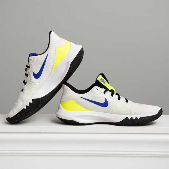 Nike Precision 5 White Barely Volt CW3403-100 Men's Sz 10.5 Basketball Shoes - Picture 1 of 7